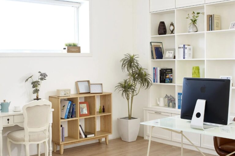 Use Bookshelves for Storage in Every Room